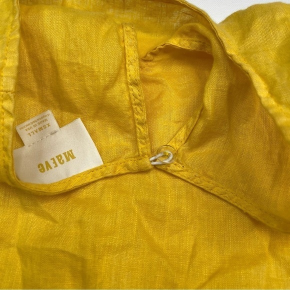 Maeve Anthro Tank Top 100% Linen Yellow Summer Beachy Coastal Beach Vacation XS - Picture 7 of 12